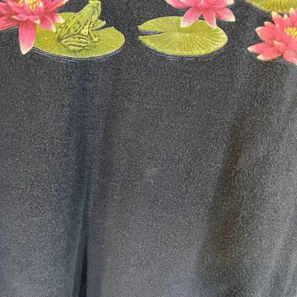 Top Stitch Morning Sun Embroidered T Shirt Plus 3X Dragonfly Lilypad Frog Flower - Picture 6 of 8